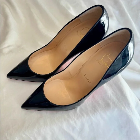 Christian Louboutin Pigalle 100mm Black Patent Pumps US 7 Worn Once - Picture 9 of 9